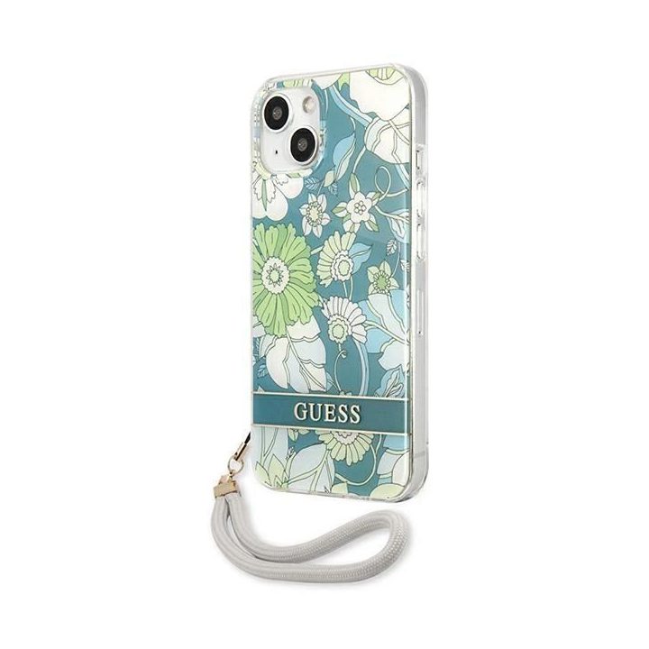 Guess GUHCP13SHFLSN iPhone 13 mini 5,4 , žalias/žalias deklas Gėlių dirželis