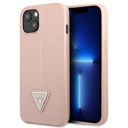 Guess GUHCP13SPSATLP iPhone 13 mini 5,4 rožinės/rožinės spalvos deklas SaffianoTriangle Logo