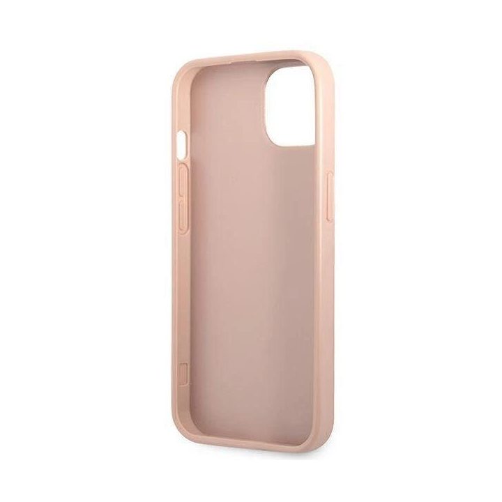 Guess GUHCP13SPSATLP iPhone 13 mini 5,4 rožinės/rožinės spalvos deklas SaffianoTriangle Logo