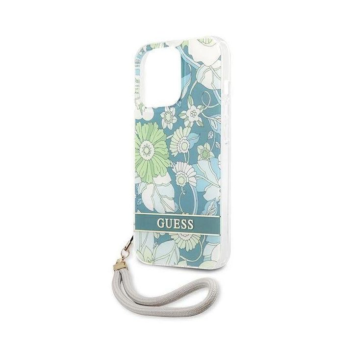 Guess GUHCP13XHFLSN iPhone 13 Pro Max 6,7 , žalias/žalias deklas Gėlių dirželis