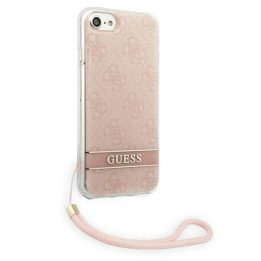 Guess GUOHCI8H4STP iPhone SE 2022 / SE 2020 / 7 / 8 rožinis/rožinis deklas 4G Spausdinti dirželį
