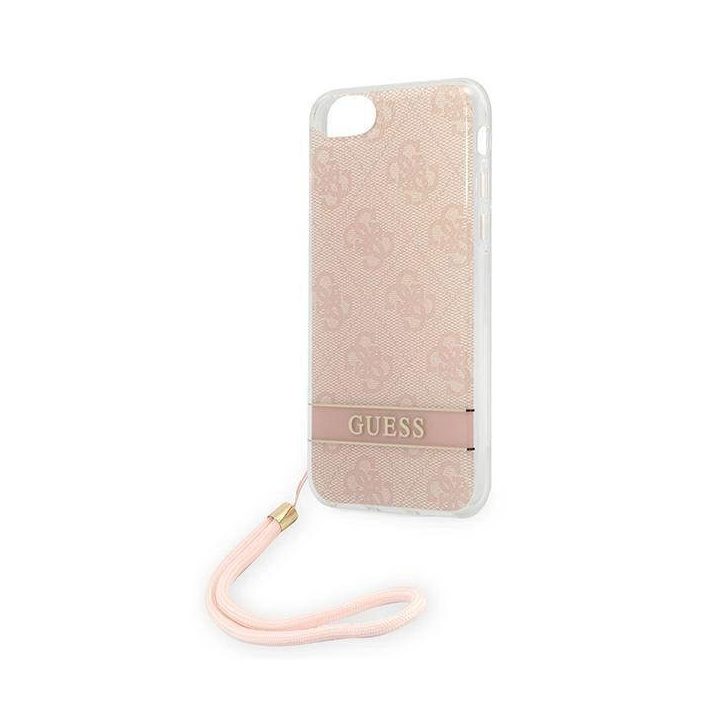 Guess GUOHCI8H4STP iPhone SE 2022 / SE 2020 / 7 / 8 rožinis/rožinis deklas 4G Spausdinti dirželį