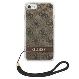 Guess GUOHCI8H4STW iPhone SE 2022 / SE 2020 / 7 / 8 rudos/rudos spalvos deklas 4G Spausdinti dirželį