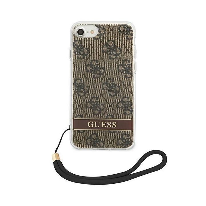 Guess GUOHCI8H4STW iPhone SE 2022 / SE 2020 / 7 / 8 rudos/rudos spalvos deklas 4G Spausdinti dirželį