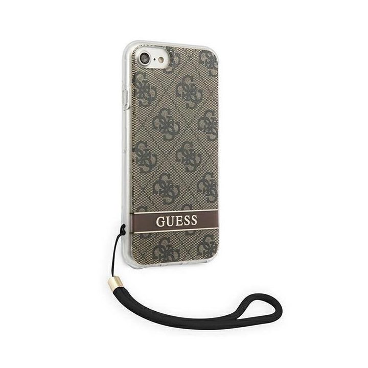 Guess GUOHCI8H4STW iPhone SE 2022 / SE 2020 / 7 / 8 rudos/rudos spalvos deklas 4G Spausdinti dirželį