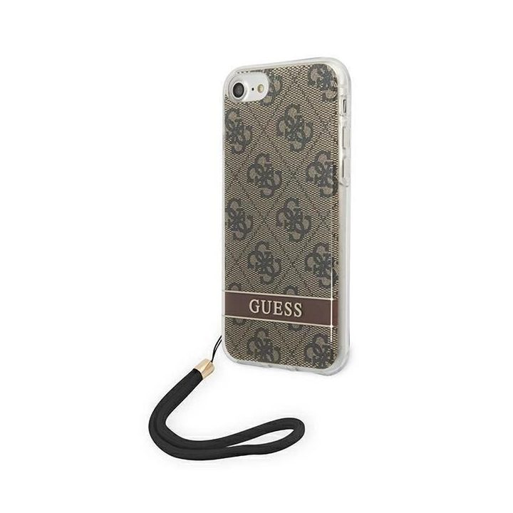 Guess GUOHCI8H4STW iPhone SE 2022 / SE 2020 / 7 / 8 rudos/rudos spalvos deklas 4G Spausdinti dirželį