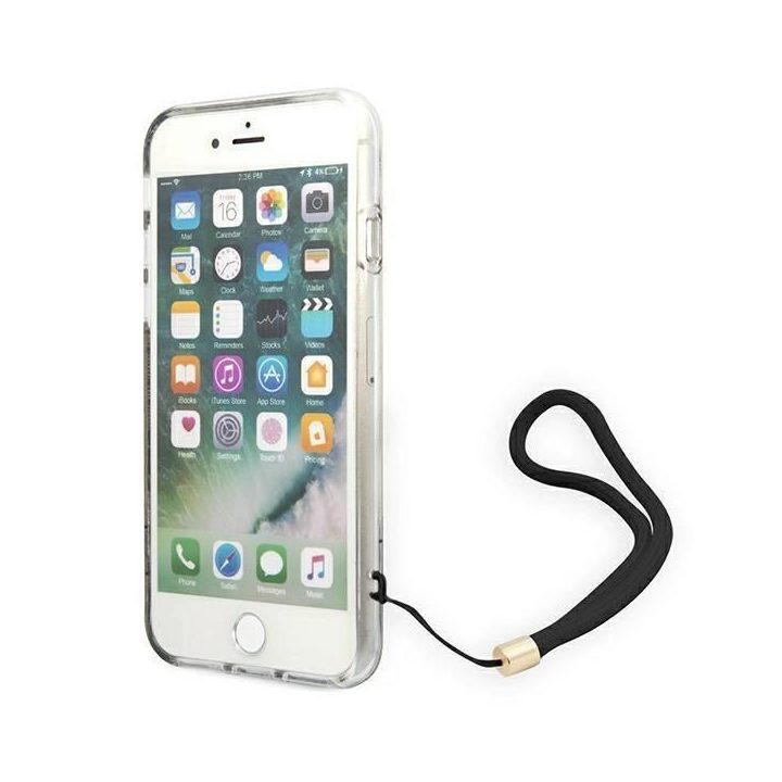 Guess GUOHCI8H4STW iPhone SE 2022 / SE 2020 / 7 / 8 rudos/rudos spalvos deklas 4G Spausdinti dirželį