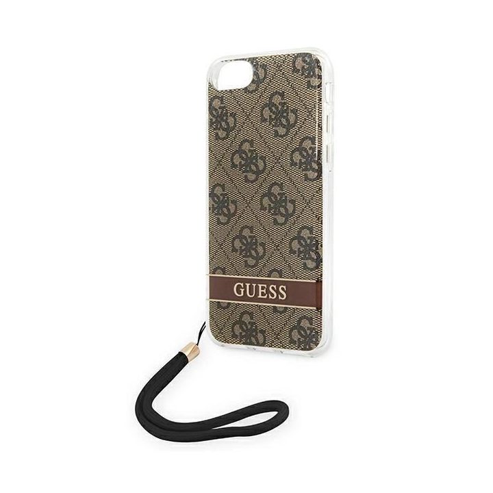 Guess GUOHCI8H4STW iPhone SE 2022 / SE 2020 / 7 / 8 rudos/rudos spalvos deklas 4G Spausdinti dirželį