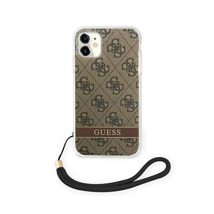 Guess GUOHCN61H4STW iPhone 11 rudos/rudos spalvos deklas 4G Spausdinti dirželį