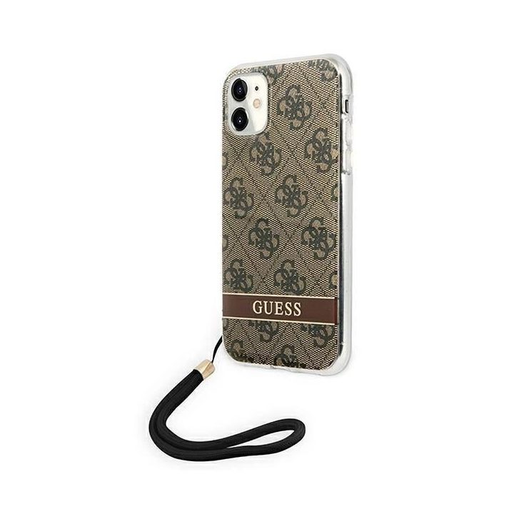 Guess GUOHCN61H4STW iPhone 11 rudos/rudos spalvos deklas 4G Spausdinti dirželį