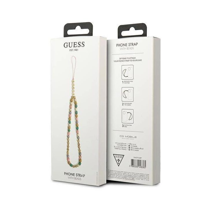 Guess pakabukas GUSTFLWP Telefono dirželis rožinė/rožinė Heishi Beads