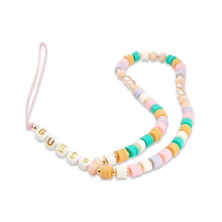 Guess pakabukas GUSTFLWP Telefono dirželis rožinė/rožinė Heishi Beads
