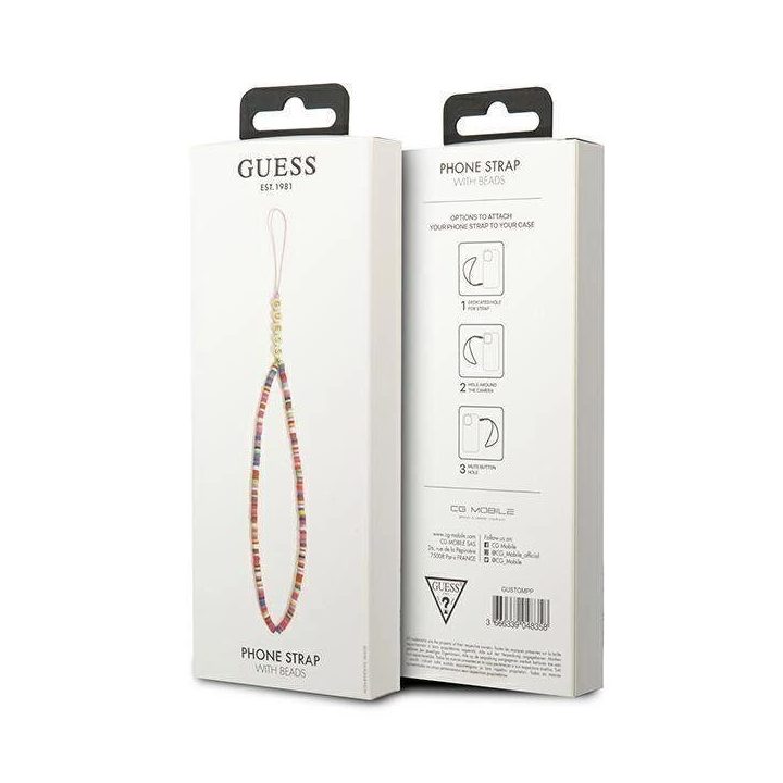Guess pakabukas GUSTGMPP Telefono dirželis daugiaspalvis rožinis/daugiaspalvis rožinis Heishi Beads