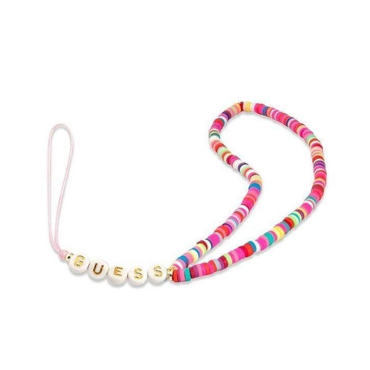 Guess pakabukas GUSTGMPP Telefono dirželis daugiaspalvis rožinis/daugiaspalvis rožinis Heishi Beads