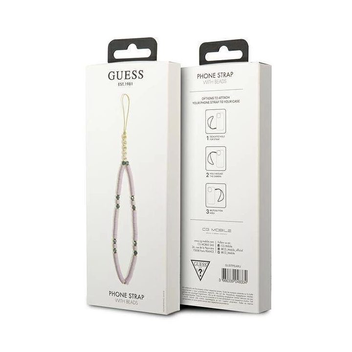 Guess pakabukas GUSTPEARU Telefono dirželis lilac/lilac Heishi Beads