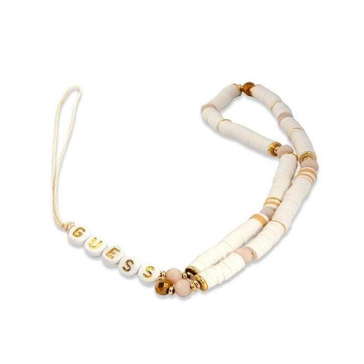 Guess pakabukas GUSTPEAW Telefono dirželis baltas/baltas Heishi Beads