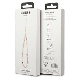 Guess pakabukas GUSTSHPP Telefono dirželis rausva/rožinė Beads Shell