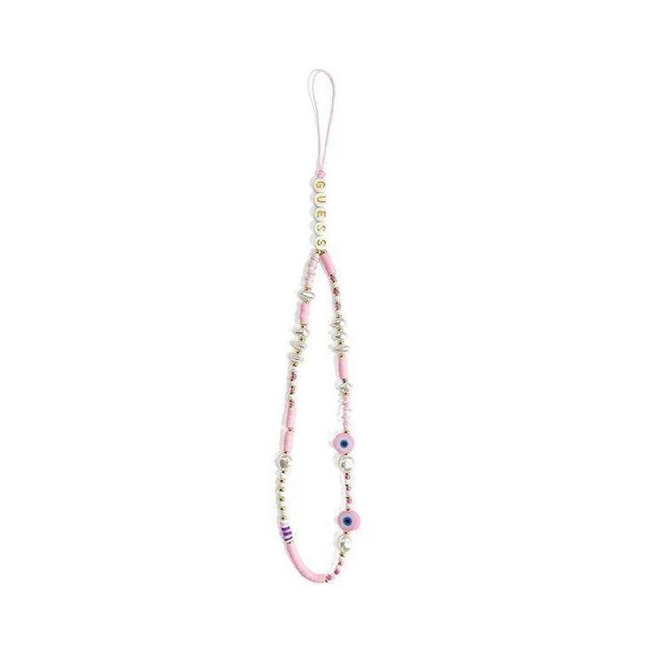 Guess pakabukas GUSTSHPP Telefono dirželis rausva/rožinė Beads Shell