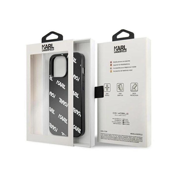Karl Lagerfeld KLHCP13LPULMBK3 iPhone 13 Pro / 13 6,1 deklas Juodos spalvos/juodas Allover