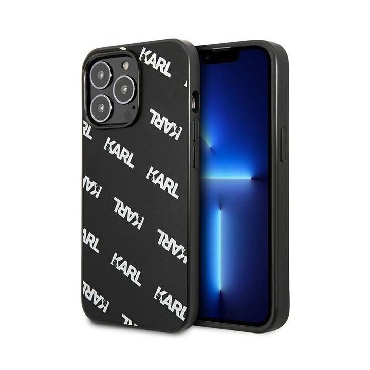 Karl Lagerfeld KLHCP13LPULMBK3 iPhone 13 Pro / 13 6,1 deklas Juodos spalvos/juodas Allover