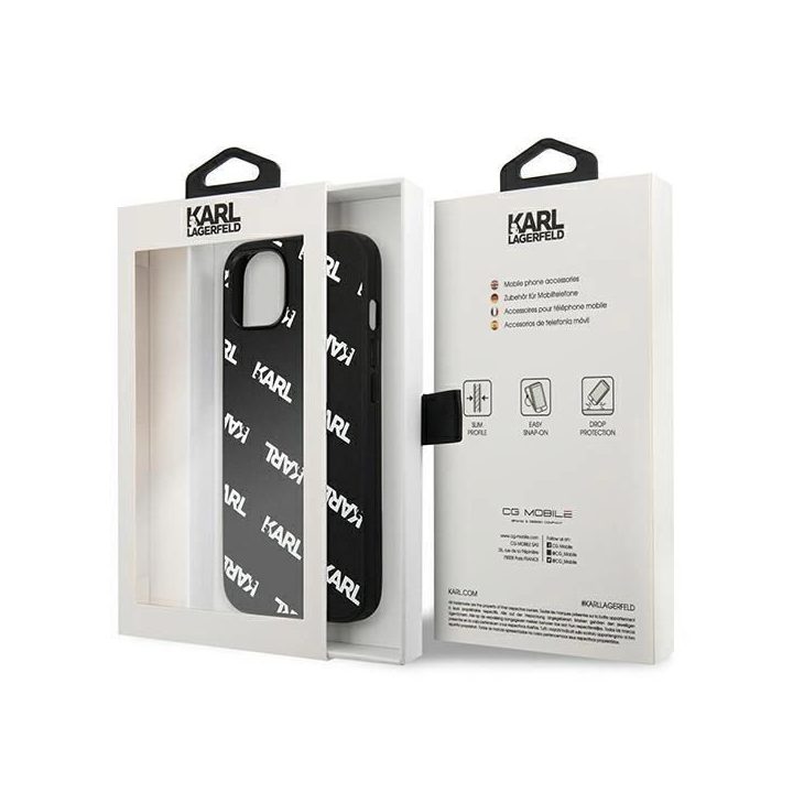 Karl Lagerfeld KLHCP13SPULMBK3 iPhone 13 mini 5,4 deklas juodas/juodas Allover