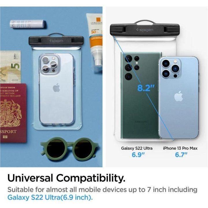 Spigen A601 UNIVERSALUS VANDENSATLAPIS DĖŽUTĖ CRYSTAL CLEAR