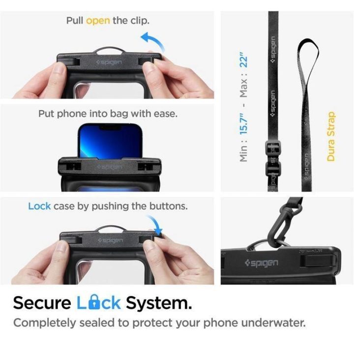 Spigen A621 UNIVERSALUS VANDUOTVIRTAS DĖŽUTĖ IR LAISVAS DĖMESIO KEPŠYS BLACK