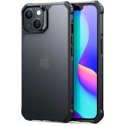 iPhone 14 Plus“ grūdintas juodas dėklas