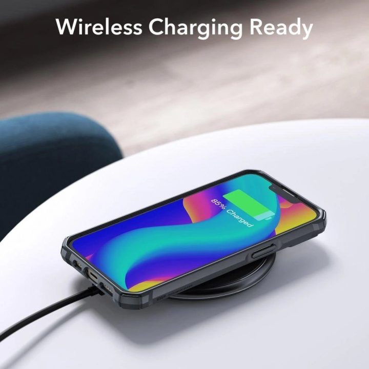 iPhone 14 Plus“ grūdintas juodas dėklas