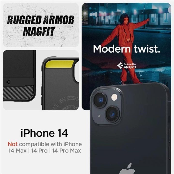 Spigen RUGGED ARMOR MAG MAGSAFE IPHONE 14 MATTE BLACK