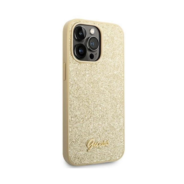 iPhone 14 Pro 6,1 aukso spalvos deklas Glitter Script