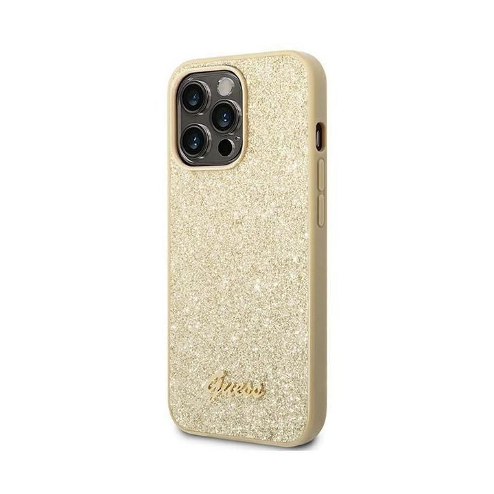 iPhone 14 Pro 6,1 aukso spalvos deklas Glitter Script