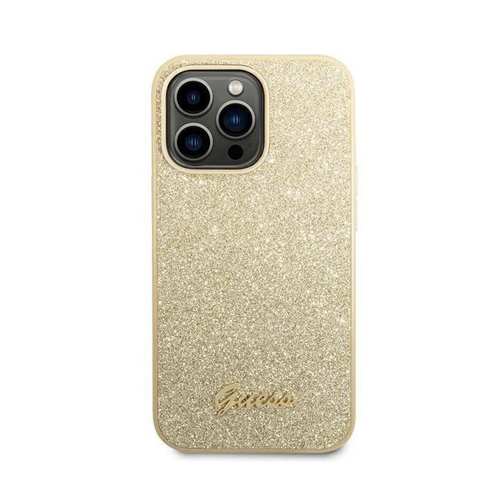 iPhone 14 Pro 6,1 aukso spalvos deklas Glitter Script