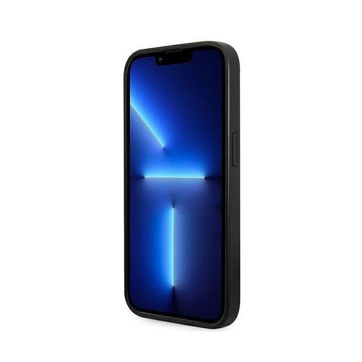 Guess iPhone 14 Pro 6,1 juodas/juodas dėklas Glitter Script