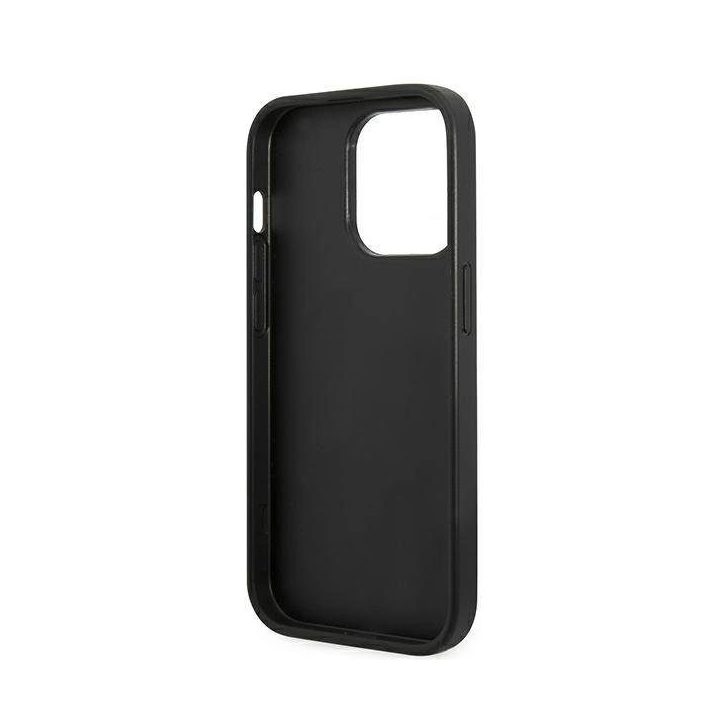 Guess iPhone 14 Pro 6,1 juodas/juodas dėklas Glitter Script