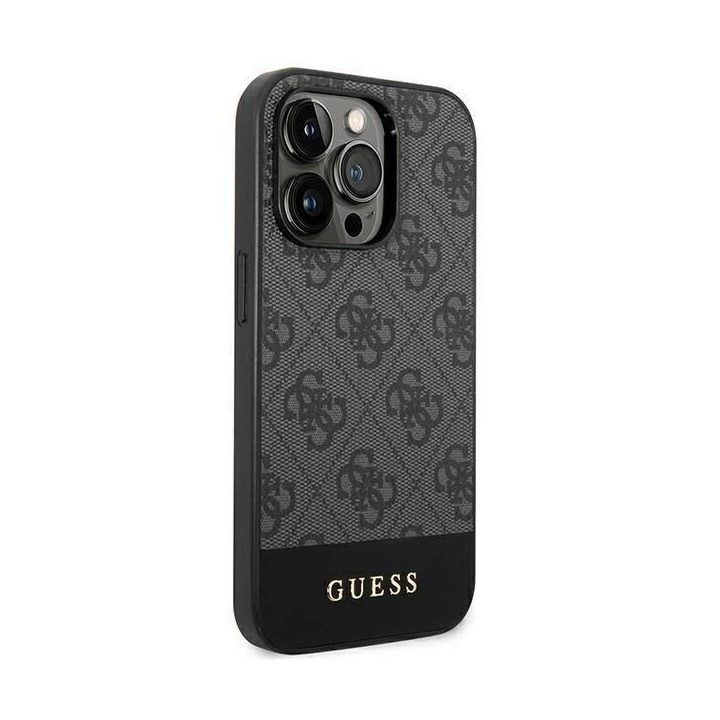 Guess GUHCP14XG4GLGR iPhone 14 Pro Max 6,7 pilkos/pilkos spalvos deklas 4G Stripe Collection