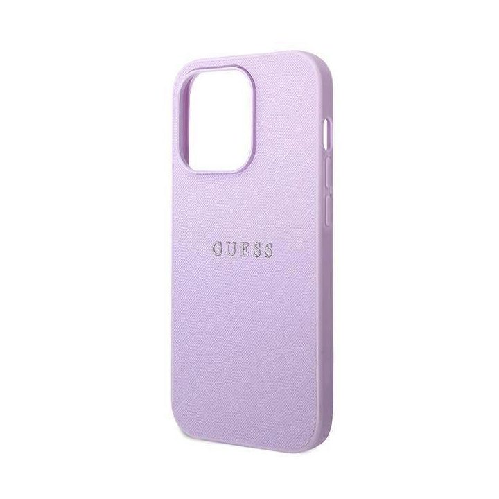 Guess GUHCP14LPSASBPU iPhone 14 Pro 6.1 fioletowy/purple Saffiano dirželis