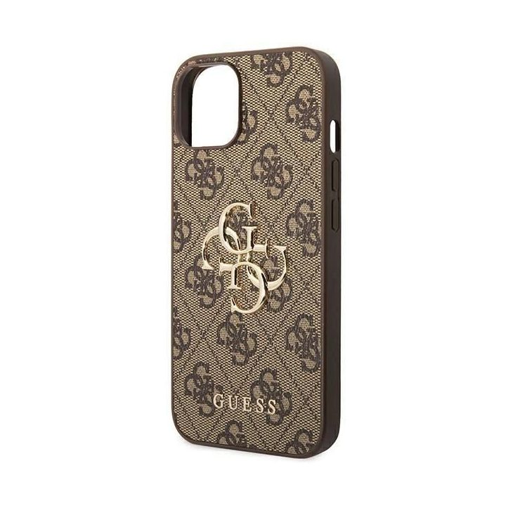 Numanykite, kad GUHCP14S4GMGBR iPhone 14 6,1 rudos spalvos kietas dėklas 4G, turintis didelį metalinį logotipą