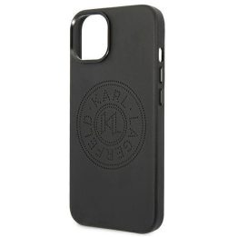 Karl Lagerfeld KLHCP14MFWHK iPhone 14 Plus 6,7 deklas juoda/juoda oda su perforuotu logotipu