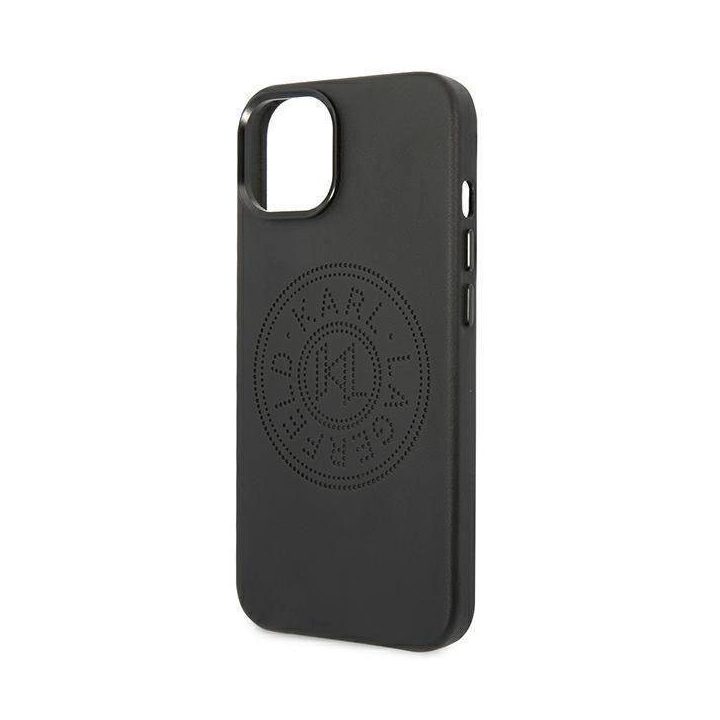 Karl Lagerfeld KLHCP14MFWHK iPhone 14 Plus 6,7 deklas juoda/juoda oda su perforuotu logotipu
