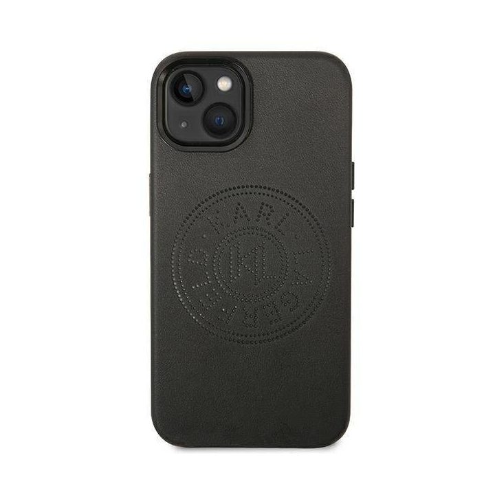 Karl Lagerfeld KLHCP14MFWHK iPhone 14 Plus 6,7 deklas juoda/juoda oda su perforuotu logotipu