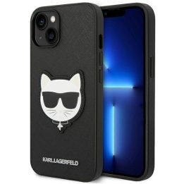 Karl Lagerfeld KLHCP14MSAPCHK iPhone 14 Plus 6.7 deklas juodas/juodas Saffiano Choupette Head Patch