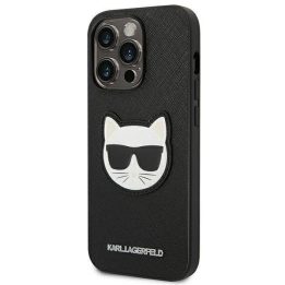 Karl Lagerfeld KLHCP14XSAPCHK iPhone 14 Pro Max 6.7 deklas juodas/juodas Saffiano Choupette Head Patch