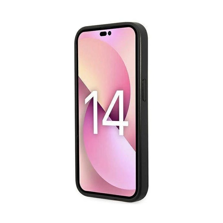 Karl Lagerfeld KLHCP14LSAPKHG iPhone 14 Pro 6.1 sidabrinis deklas Saffiano Karl`s Head Patch