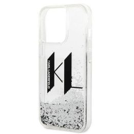 Karl Lagerfeld KLHCP14LLBKLCS iPhone 14 Pro 6,1 sidabrinis/sidabrinis deklas Liquid Glitter Big KL