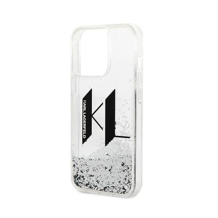 Karl Lagerfeld KLHCP14LLBKLCS iPhone 14 Pro 6,1 sidabrinis/sidabrinis deklas Liquid Glitter Big KL