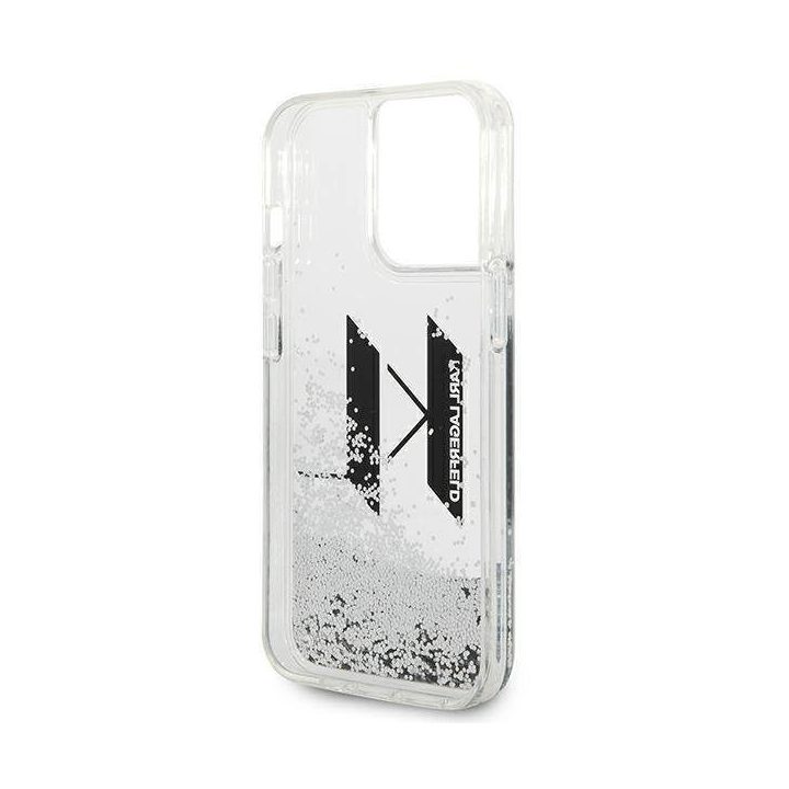 Karl Lagerfeld KLHCP14LLBKLCS iPhone 14 Pro 6,1 sidabrinis/sidabrinis deklas Liquid Glitter Big KL