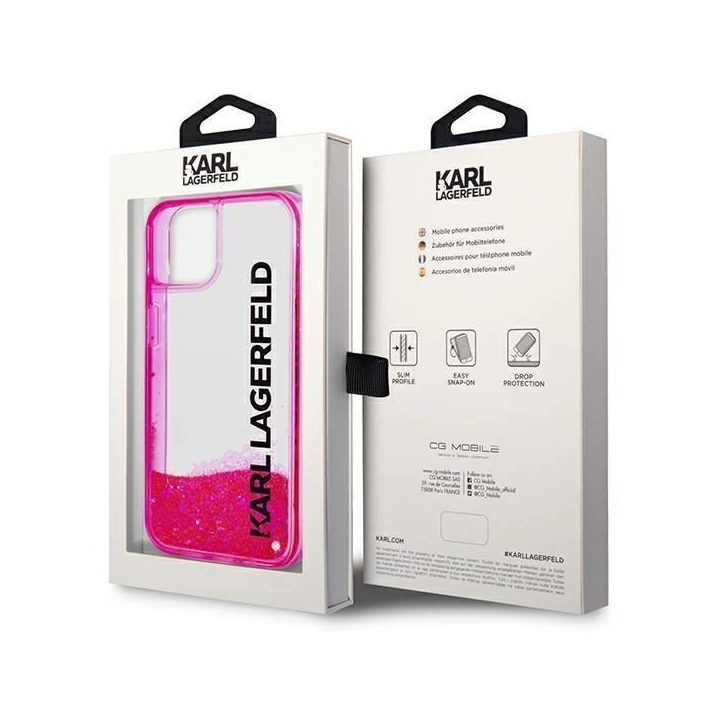 Karl Lagerfeld KLHCP14MLCKVF iPhone 14 Plus 6,7 różowy/pink deklas Liquid Glitter Elong