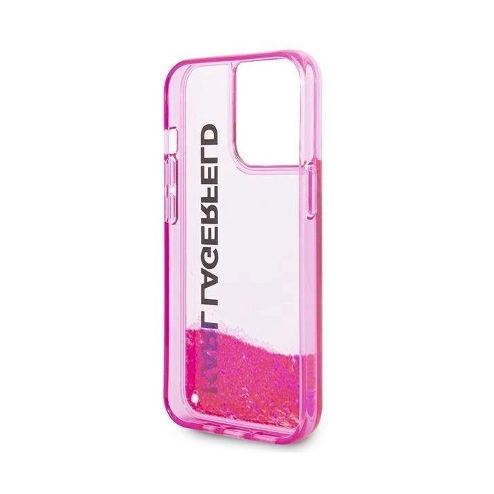 Karl Lagerfeld KLHCP14LLCKVF iPhone 14 Pro 6,1 różowy/pink deklas Liquid Glitter Elong