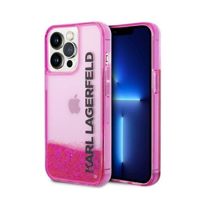Karl Lagerfeld KLHCP14LLCKVF iPhone 14 Pro 6,1 różowy/pink deklas Liquid Glitter Elong